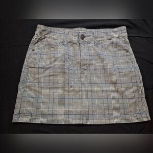 American Eagle Outfitters Plaid Skirt - Black, White and Blue